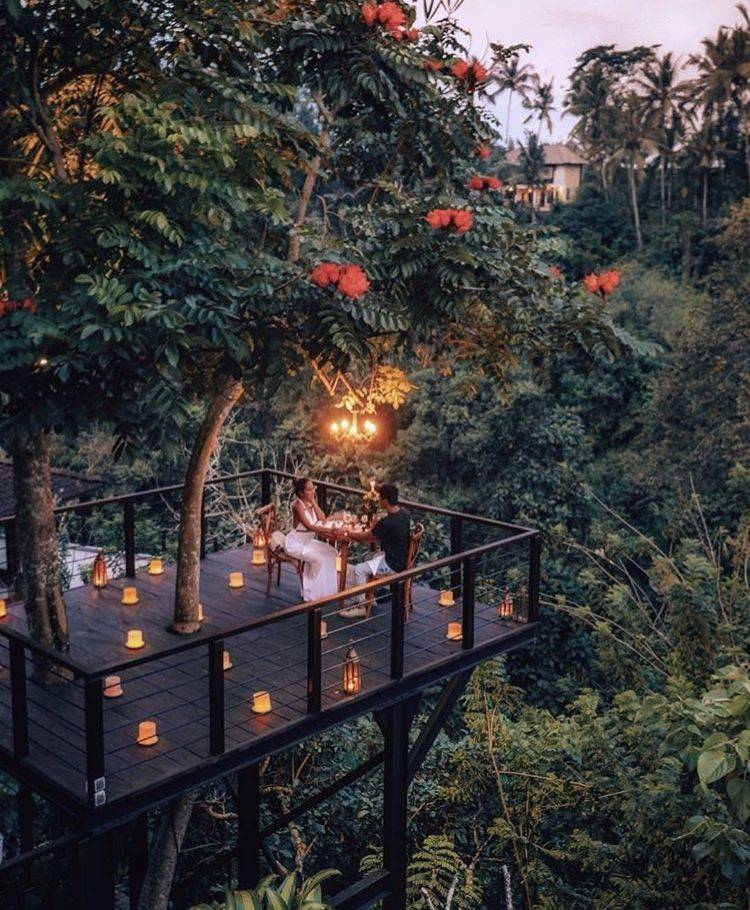 Candlelight dinner deck in the Wayanad forest