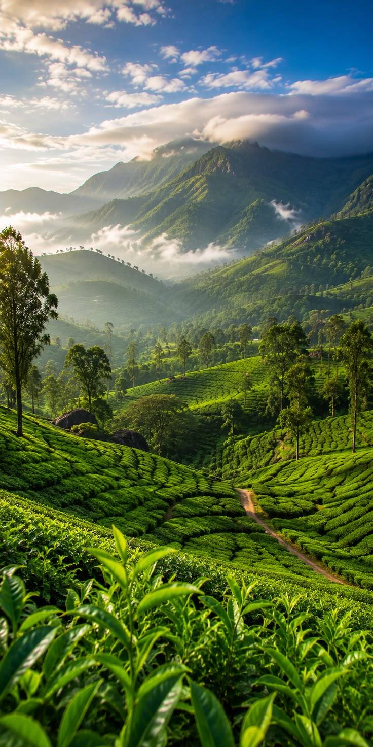 Valley view over Wayanad tea hills